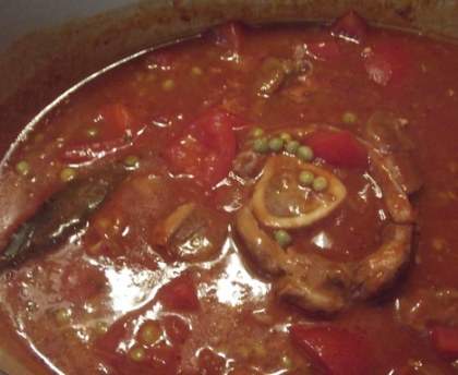 Osso bucco de veau aux petits pois