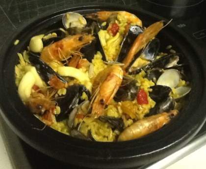 Paëlla de fruits de mer espagnole