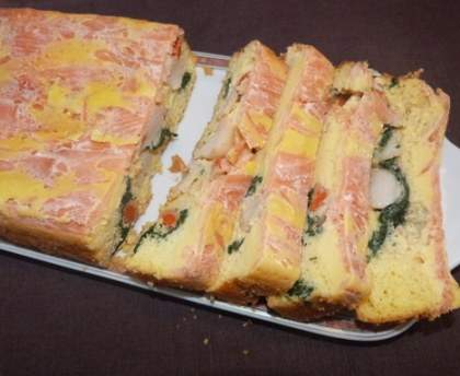 Pain de Saint Jacques, saumon et épinards