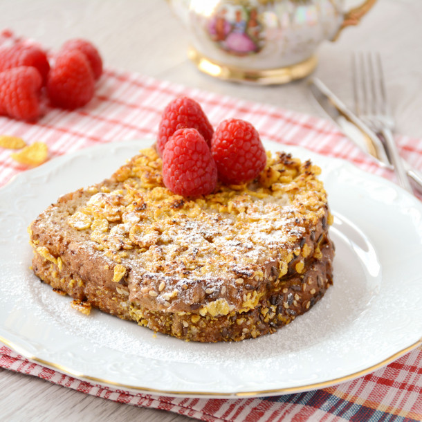 Pain perdu croustillant aux corn-flakes