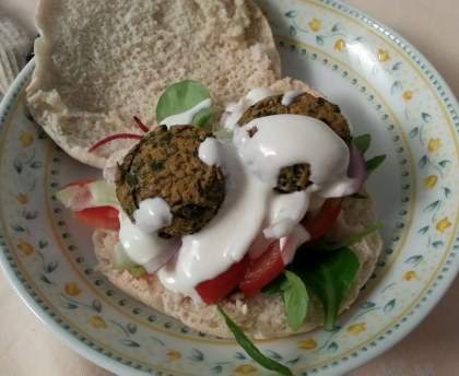 Pains pita aux falafels