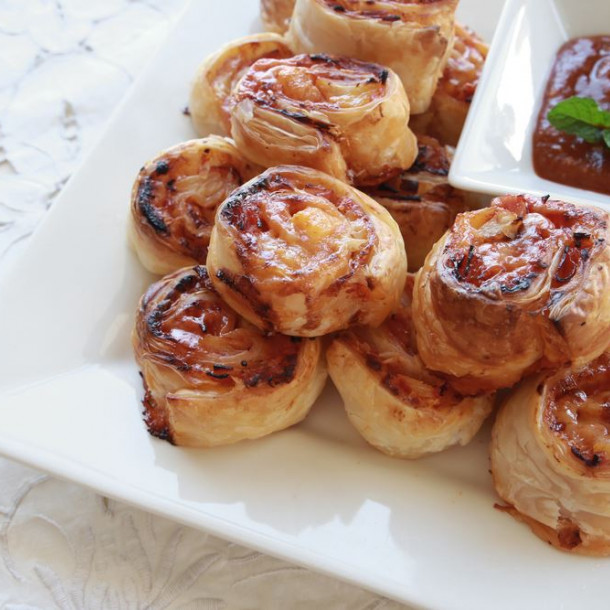 Palmiers aux noix et lardons de Virginie