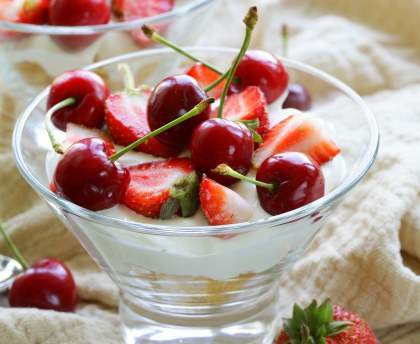 Panacotta light aux fruits rouges