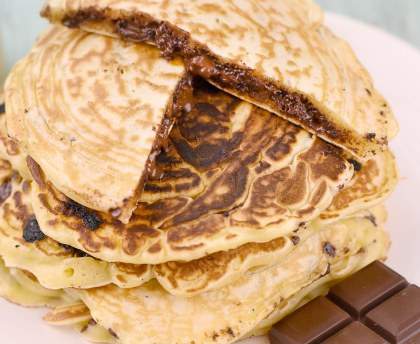 Pancakes fourrés au chocolat