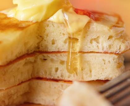 Pancakes sans oeufs à la vanille
