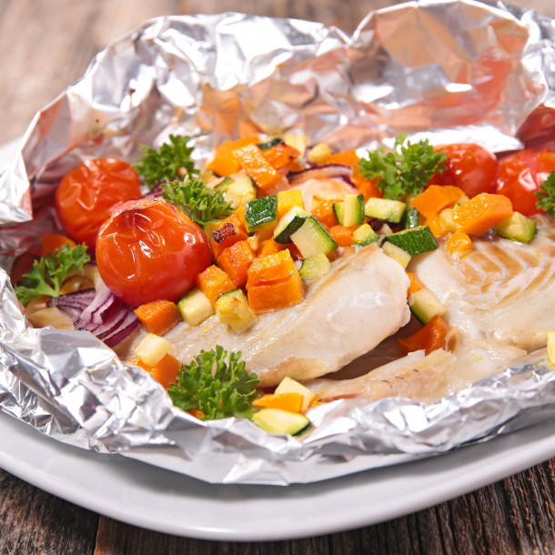 Papillote de merlan à la provençale