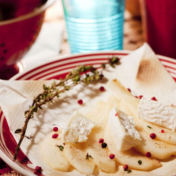 Papillotes de chèvre aux poires