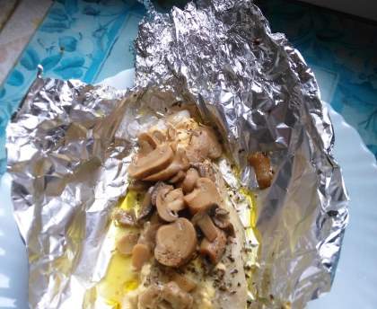 Papillotes de colin aux champignons