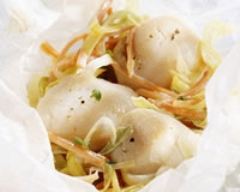 Papillotes de Saint-Jacques aux poireaux