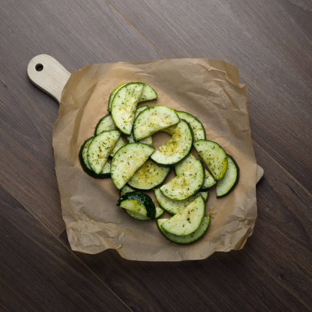 Papillotes végétariennes de courgettes à la menthe