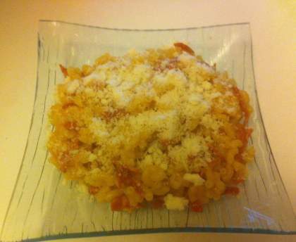"Pastatotto" au chorizo (pâtes façon risotto)