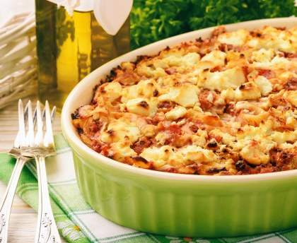 Pastitsio, gratin de macaronis et bolognaise