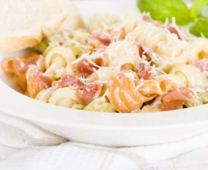Pâtes au jambonneau et à la tomate