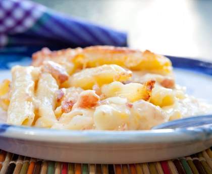 Pâtes au mascarpone et aux lardons