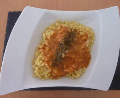 Pâtes au poulet pané et sauce béchamel