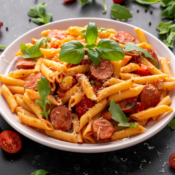 Pâtes aux merguez
