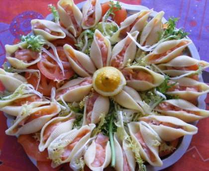 Pâtes farcies au saumon
