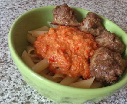 Pâtes sauce aux poivrons