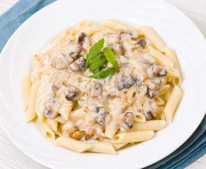 pâtes sauce champignons