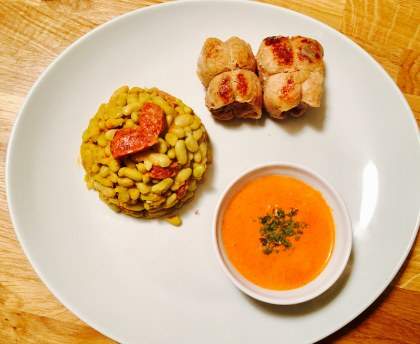 Paupiettes de veau, chorizo et sauce porto