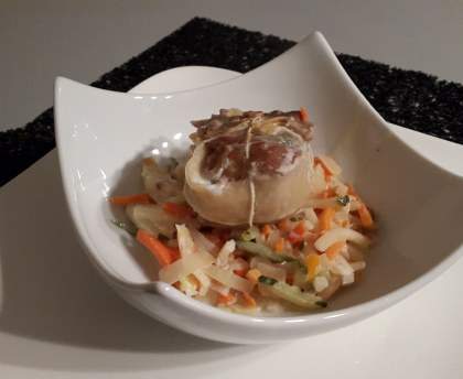 paupiettes de veau et sa julienne de legumes