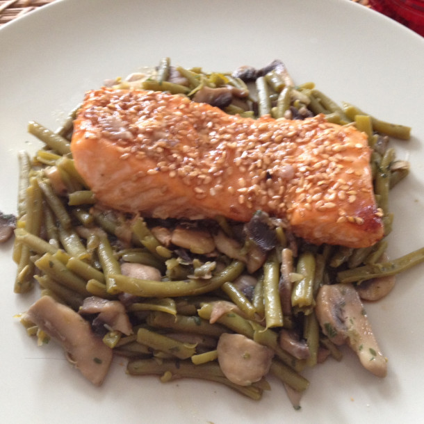 Pavés de saumon grillés aux graines de sésame