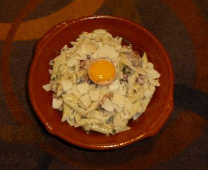 Penne à la carbonara, recette savoyarde