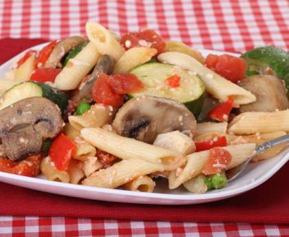 Penne aux pleurotes et à la courgette