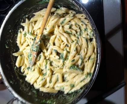 pennes epinards gorgonzola