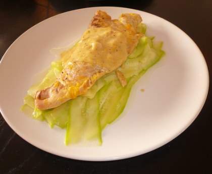 Perche aux tagliatelles de courgette et à l'orange