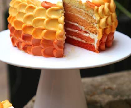 Petal cake ou gâteau décoré de pétales