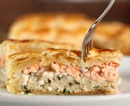 Petit feuilleté au saumon et à l'aneth