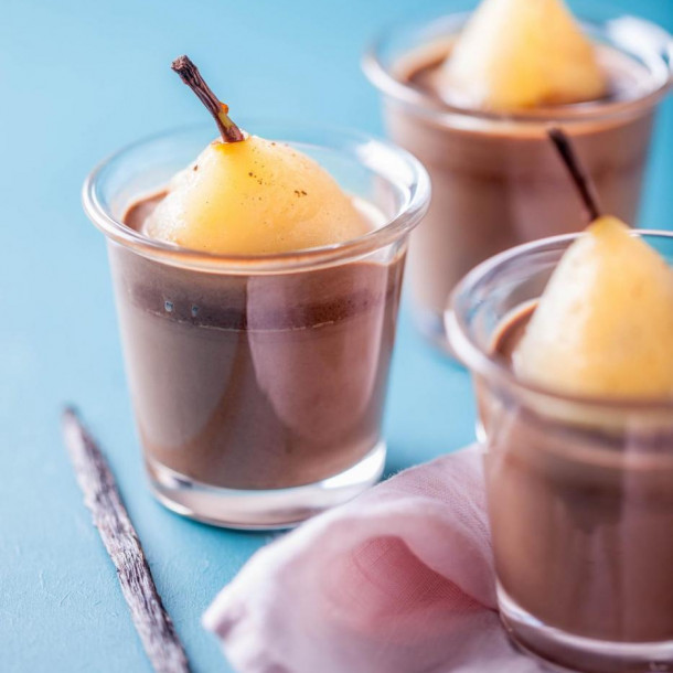 Petites crèmes chocolat et poire au Cookeo