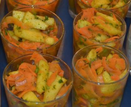 Petites verrines de pommes et de carottes