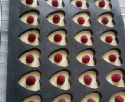 Petits coeurs moelleux à la framboise