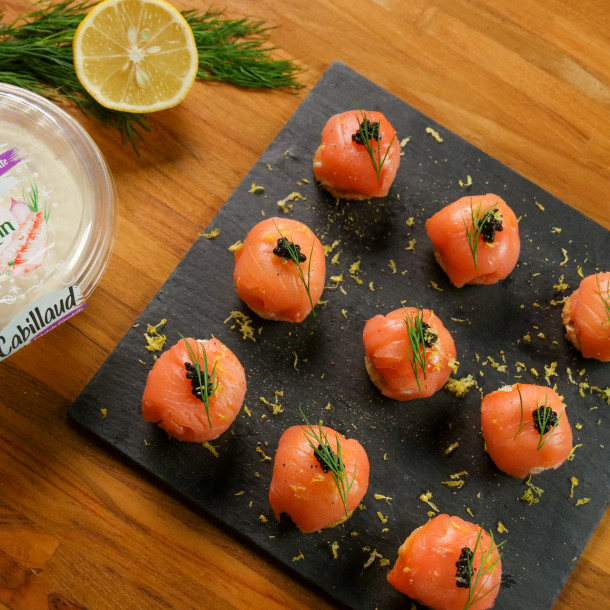 Petits dômes de saumon au Boursin® Tartinable cabillaud