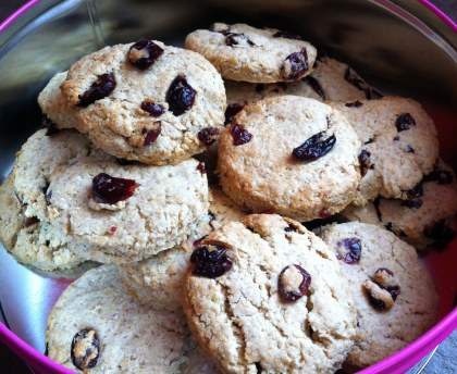 Petits gâteaux cranberries 'diététiques'