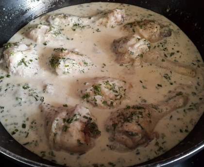 Pilons de poulet à la crème