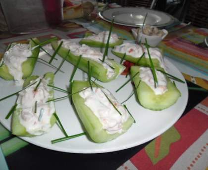 Pirogue de lconcombre à la truite fumée