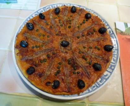 Pizza aux anchois et câpres