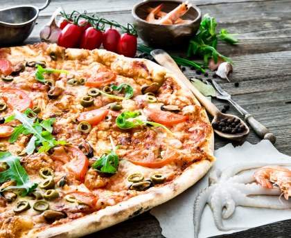Pizza aux fruits de mer légère