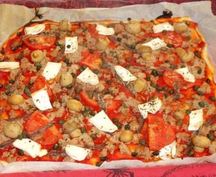 Pizza de la mer et chèvre
