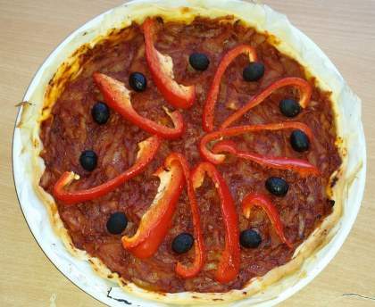 Pizza oignons et poivrons