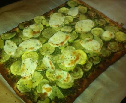Pizza verte au pesto