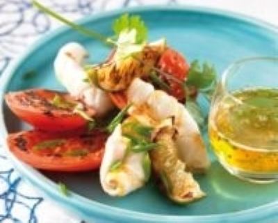 Plancha calamar et tomates