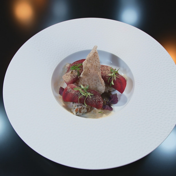 Plat gastronomique autour du riz par Mohamed Cheikh dans Objectif Top Chef