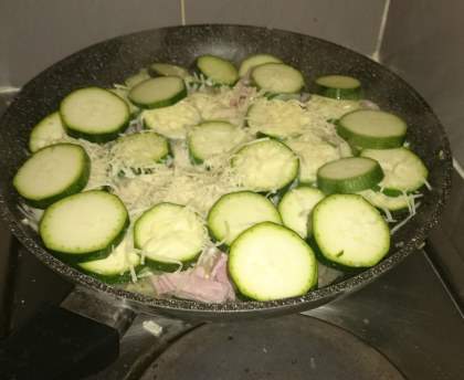 Poêlée de courgettes au jambon