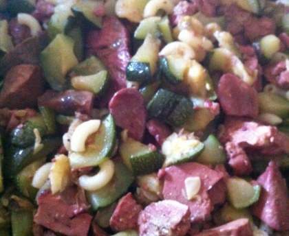 Poêlée de courgettes et foies de volaille