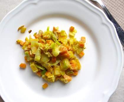 Poêlée rustique de légumes d'Automne au curry et soja