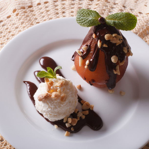 Poire belle Hélène au chocolat